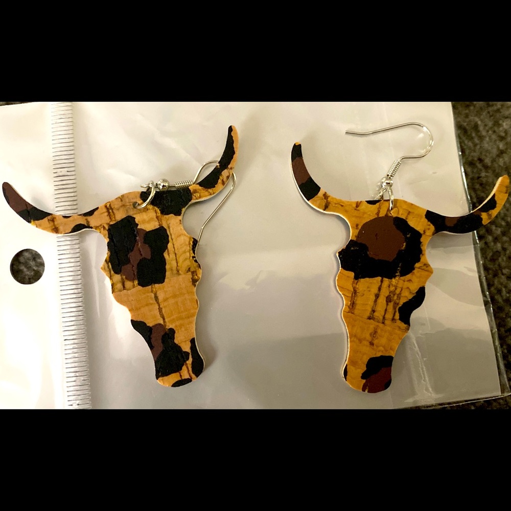 Bull Skull Earrings - Multicolor